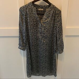 Women’s Anthro Tulle blue patterned shift dress